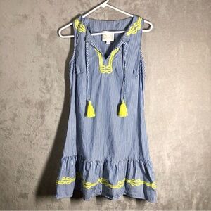 Sail To Stable Striped Mini Dress Size XS Blue Striped Resort Nautical Preppy